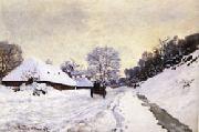 Claude Monet The Cart Snow-Covered Road at Honfleur china oil painting artist